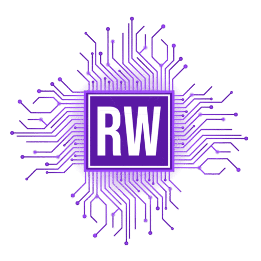 report writer ai site logo purple neon transparent