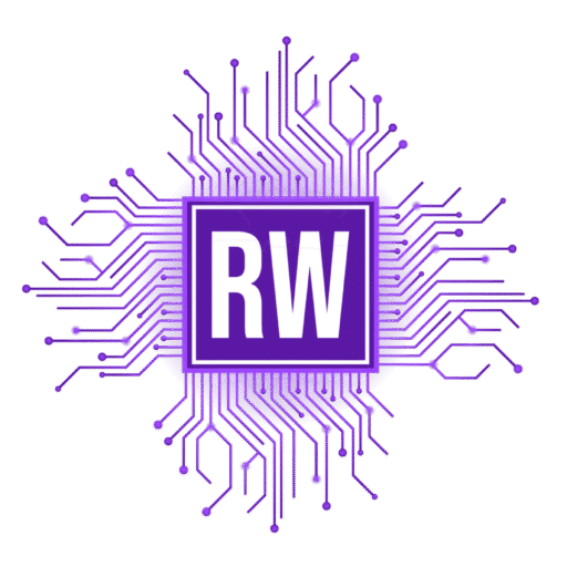 report writer ai site logo purple neon transparent
